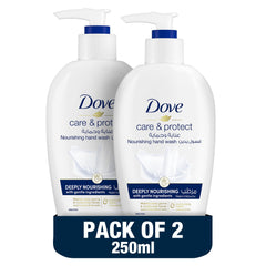 Dove Care & Protect Hand Wash, For Sensitive Skin, Original, With ¼ Moisturising Cream, 250ml, Pack of 2