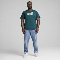 PUMA unisex-adult ESS Logo Tee (s) Tees - Cold Green