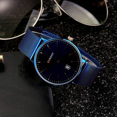 CURREN Analogue Men's Watch (Blue Dial Blue Colored Strap)