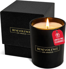 Benevolence LA Oud Wood Scented Candle for Men & Women | 6 oz Scented Candles for Home Scented | Natural Soy Candles Gifts for Women | 35 Hour Burn Aromatherapy Candle | Summer Candles