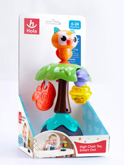 Hola Smart Owl Highchair Toy with Suction β Sensory Development Toy for Babies 6M+, Stimulates Vision, Hearing, and Touch, Fine Motor Skills, Non-Toxic and Easy to Clean, Mealtime Toys