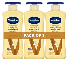 Vaseline Intensive Care Body Lotion, for Dry to Very Dry Skin, Nourishing Moisture, 72hr Moisturising - 3 x 400ml