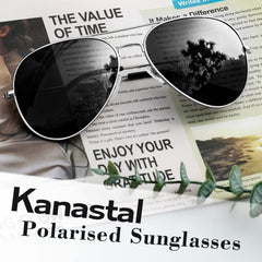 KANASTAL Polarized Sunglasses for Women and Men, Metal Frame Sun Glasses Retro Shades for Mens Driving Outdoor Military Style 100% UV400 Protection