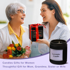 FRAGSCEN Lavender Candle, Candles for Home Scented, Candles Gifts for Women Mom Grandma, Mothers Day Gifts, Aromatherapy Candles for Stress Relief, Natural Soy Candle, 7oz 40 Hours