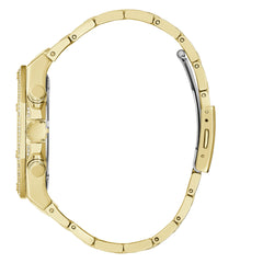 GUESS Men's Dress Octagonal Crystal Multifunction 44mm Watch, Gold-Tone