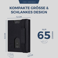 Von Heesen Men's Smart wallet leather purse Trifold card holder slim wallets for Men's and boys Designed in Germany