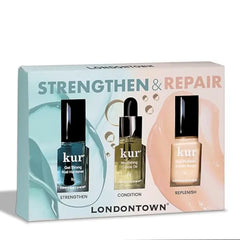LONDONTOWN Strengthen & Repair Trio Strengthening Moisturizing Nail Care for Healthy Growth Treatment for Damaged Nail Conditioning Set for Long Healthy Regrowth