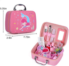Jorunb Kids Makeup kit for Girl, 20PCS Washable Makeup Set Toy with Real Cosmetic Case, Safe & Non-Toxic Kids Makeup Set, Pretend Play Makeup Beauty Set Birthday Toys Gift for 3-10 Years Old Kid