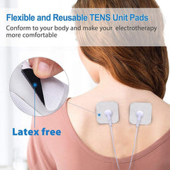 HARPIMER TENS Unit Electrode Pads Tens Electrodes 5x5cm for TENS EMS Digital Therapy Machine Body Massager 2"X2" with 3.5mm snap connectors (20 pieces)