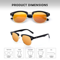 GQUEEN Classic Horn Rimmed Semi Rimless Polarized Sunglasses for Men Women GQO6