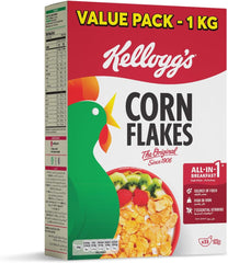 Kellogg's Corn Flakes Cereal The Original, 1 Kg | Multigrain Nourishment, Source of Fibers | High in 8 Vitamin And Minerals, Quick & Easy Breakfast