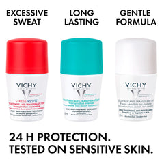 Vichy 48 Hour Anti-Perspirant Treatment Roll-On for Sensitive Skin, 50 ml