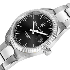 Maserati COMPETIZIONE Men's Quartz Watch, Time and Date, R8853100028, Silver, 43mm, Bracelet, Silver, 43mm, Bracelet