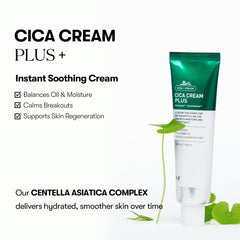 VT COSMETICS Cica Cream Plus | Hydrating & Calming Face Moisturizer with Centella Asiatica, Lightweight Soothing Cream for Acne, Oily, Dry and Sensitive Skin, Korean Skincare for acne prone skin