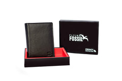 Flying Fossil Genuine Leather Hand-Crafted Wallet For Men - Black