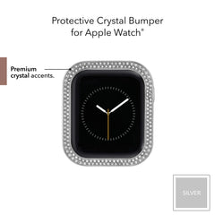 Anne Klein Premium Crystal Bumper, Compatible with Apple Watch, Seamless Fit, Easy Installation, Bumper for Apple Watch (40mm, Silver), Silver-Tone, 40mm, Elegant