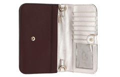 GUESS Womens Noelle Crossbody Flap Organizer Handbag Charcoal