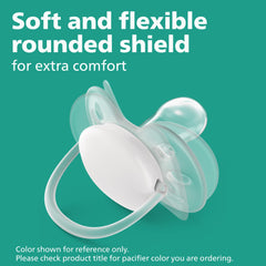 AVENT Philips Ultra Soft Pacifier - 4 x Soft and Flexible Baby Pacifiers for Babies Aged 6-18 Months, BPA Free with Sterilizer Carry Case, SCF091/27