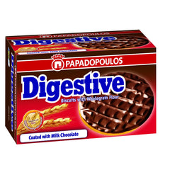 Papadopoulos Digestive Biscuits With Wholegrain Flour, Milk Chocolate - 200g