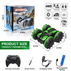 Landtaix RC Car Amphibious Remote Control Car Boat,2.4Ghz 4WD Off Road Rock Double Sided 360° Rotating Crawler Hobby RC Truck Toy Gifts for 6 7 8+ Year Old Girls Boys Teens Aadults
