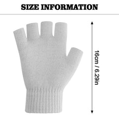Fingerless Gloves for Women Men Winter Fingerless Mittens for Women Men Warm Knitted Gloves Typing Half Finger Gloves - Light Grey