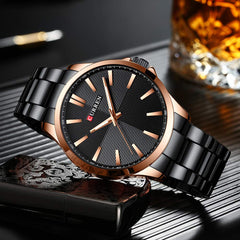 CURREN 8322 Man Watch Man Sport Watch Man Waterproof Outdoor Wristwatch Man Watch Man Quartz Watch Business Watch Male Watch for Men - Black
