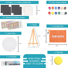 CEREM Mandala Dotting Tools Kit - 51 Pcs Art Craft Supplies Dot Painting Set with Acrylic Paints and Storage Bag for Rock Painting Nail Art Drawing Drafting