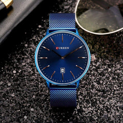 CURREN Analogue Men's Watch (Blue Dial Blue Colored Strap)