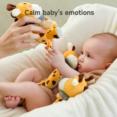 TUMAMA Baby Rattles 0-6 Months, 3Pcs Infant Boy Toys Rattles for Babies 0-6 Months, Super Soft Plush Rattles Sensory Toys for Newborn Gift