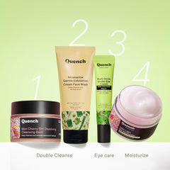 Quench Korean Dark Circle Under Eye Cream with Cooling Massage Roller | Enriched with Cica Herb Repair & Korean Ginseng | Reduces Puffiness & Fine Lines | Brightens Under Eye - Made in Korea (15ml)