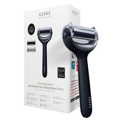 GESKE | SmartAppGuided™ MicroNeedle Face & Body Roller | 8 in 1 | Electric Derma Roller | Microneedling | Microneedling Device | Needle Roller | Needle Roller | Beauty Roller for Face and Body