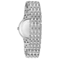 Bulova Ladies Crystal Phantom Watch, Crystal Phantom, Phantom Quartz Silver-Tone Stainless Steel Bracelet - Silver