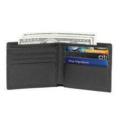 Polare Men's RFID Blocking Vintage Italian Genuine Leather Slim Bifold Wallet Handmade (Small Black)