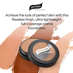 Graftobian HD Glamour Crème Foundation 1/2oz, Weightless Full Coverage Makeup, 65 Inclusive Shades, For All Skin Types, Natural or Full-Glam Looks, For Professionals and Beginners, Cedar Spice