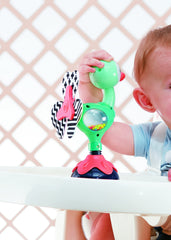 Peacock Highchair Toy with Suction β Sensory Development Toy for Babies 6M+, Stimulates Vision, Hearing, and Touch, Fine Motor Skills, Non-Toxic and Easy to Clean, Mealtime Toys