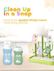 LOTBILL 3 Pack Silicone Bottle Sleeves for Avent Natural Glass Baby Bottles, Protection and Insulation, Glass Baby Bottle Sleeve Compatible with Avent Glass Bottles 8 oz, Dishwasher Safe, BPA Free
