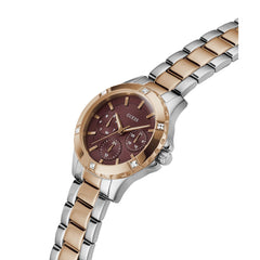 GUESS P SLV CS W/P RS GLD TR W/CRYS/SUN BURG DL/P SLV & RS GLD BRCT