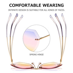 AEVOGUE Sunglasses For Women Oversized Rimless Diamond Cutting Lens Sun Glasses AE0534