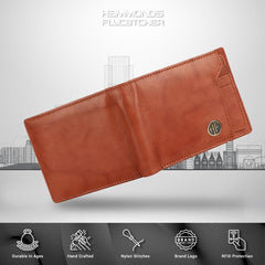 HAMMONDS FLYCATCHER RFID Protected Premium Genuine Leather Wallet for Men HF577V, Antique Tan, Minimalist, Antique Tan, Minimalist