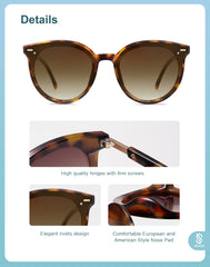 SOJOS Classic Retro Round Sunglasses Women Men Large Glasses SJ2067