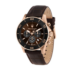 Maserati Limited Edition Men's Watch, Chronograph, Analogue, Leather Strap, Waterproof, COMPETIZIONE Collection - R8871600001 - Brown
