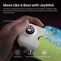 IFYOO Yao L1 PRO Mobile Game Controller Joystick for iPhone (iOS 13.4 or Later, For iOS Mobile Games), Gaming Gamepad Compatible with PUBGG Mobile, Call of Duty Mobile(CODM), Wild Rift, Genshin Impact