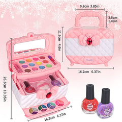 FEMUN Kids Makeup Toy Kit for Girl, Washable Pretend Makeup Kit Real Cosmetic, Safe & Non-Toxic Make Up Toys for 3-12 Year Old Kids (Pink)