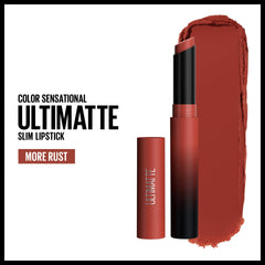 Maybelline New York Color Sensational Ultimatte Matte Lipstick, Non-Drying, Intense Color Pigment, More Rust, Rusty Red, 0.06 oz