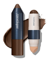 trestique Foundation Stick, Refillable Foundation Face Stick with Built-In Foundation Sponge, Clean Beauty Medium Coverage Foundation, Sustainable Foundation Makeup