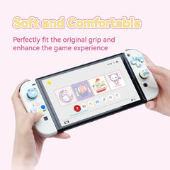 GeekShare Silicone Cross D-Pad Button Caps Set Joystick Cover - ABXY Key Buttons Sticker Compatible with Switch/OLED Game Console - Gaming Cat
