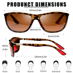 KANASTAL Polarized Sports Sunglasses for Men Women, Classic Square Sun Glasses Driving Cycling Outdoor Lightweight Shades for Womens 100% UV400 Protection