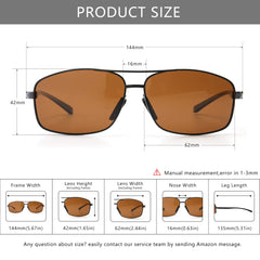 SUNGAIT Ultra Lightweight Rectangular Polarized Sunglasses UV400 Protection