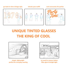 Freckles Mark Vintage Retro 70s Sunglasses for Women Men Classic Large Squared Aviator Frame UV400 Trendy Orange Glasses