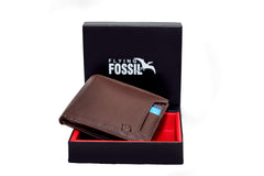 Flying Fossil Genuine Leather Hand-Crafted Wallet For Men, Brown, FFW00002
